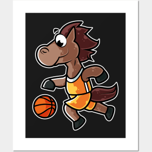 Horse Basketball Game Day Funny Team Sports B-ball design Posters and Art